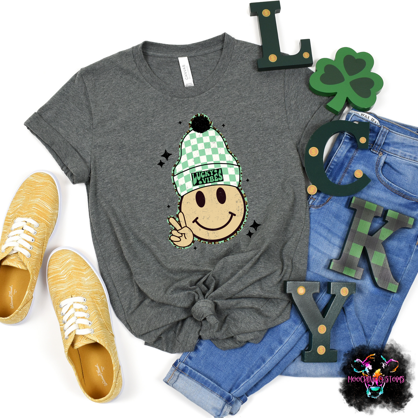 Lucky Vibes Smiley Face Tshirt