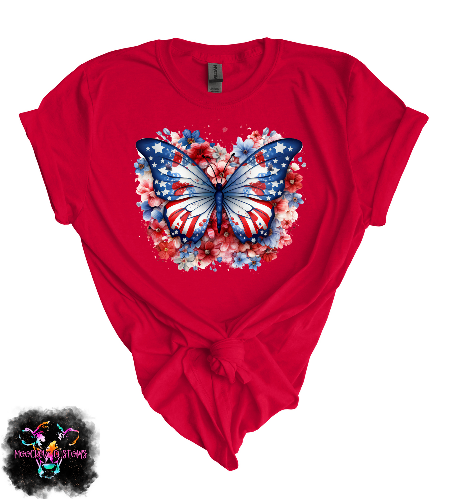 Red White and Butterfly Tshirt