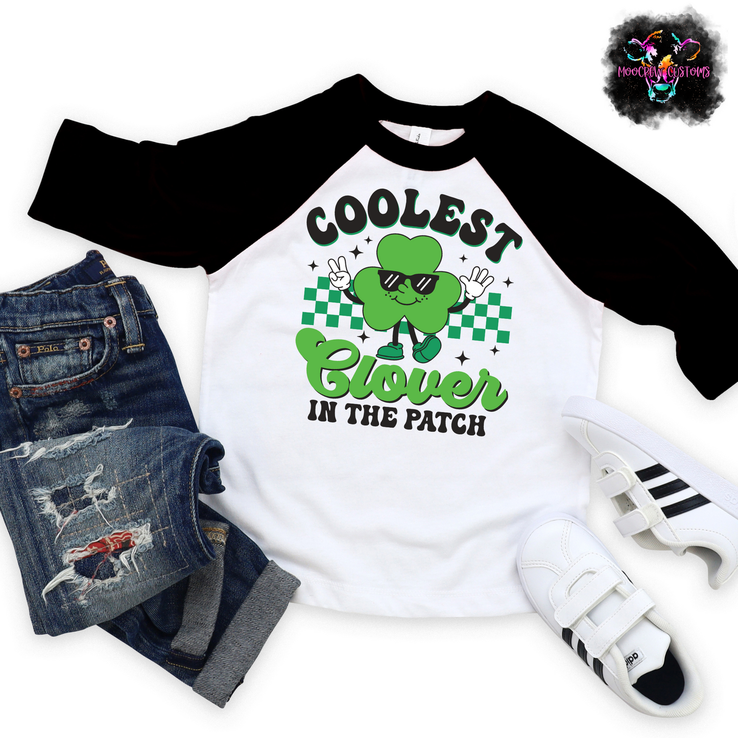 Kids Coolest/Cutest Clover In the Patch Raglan T