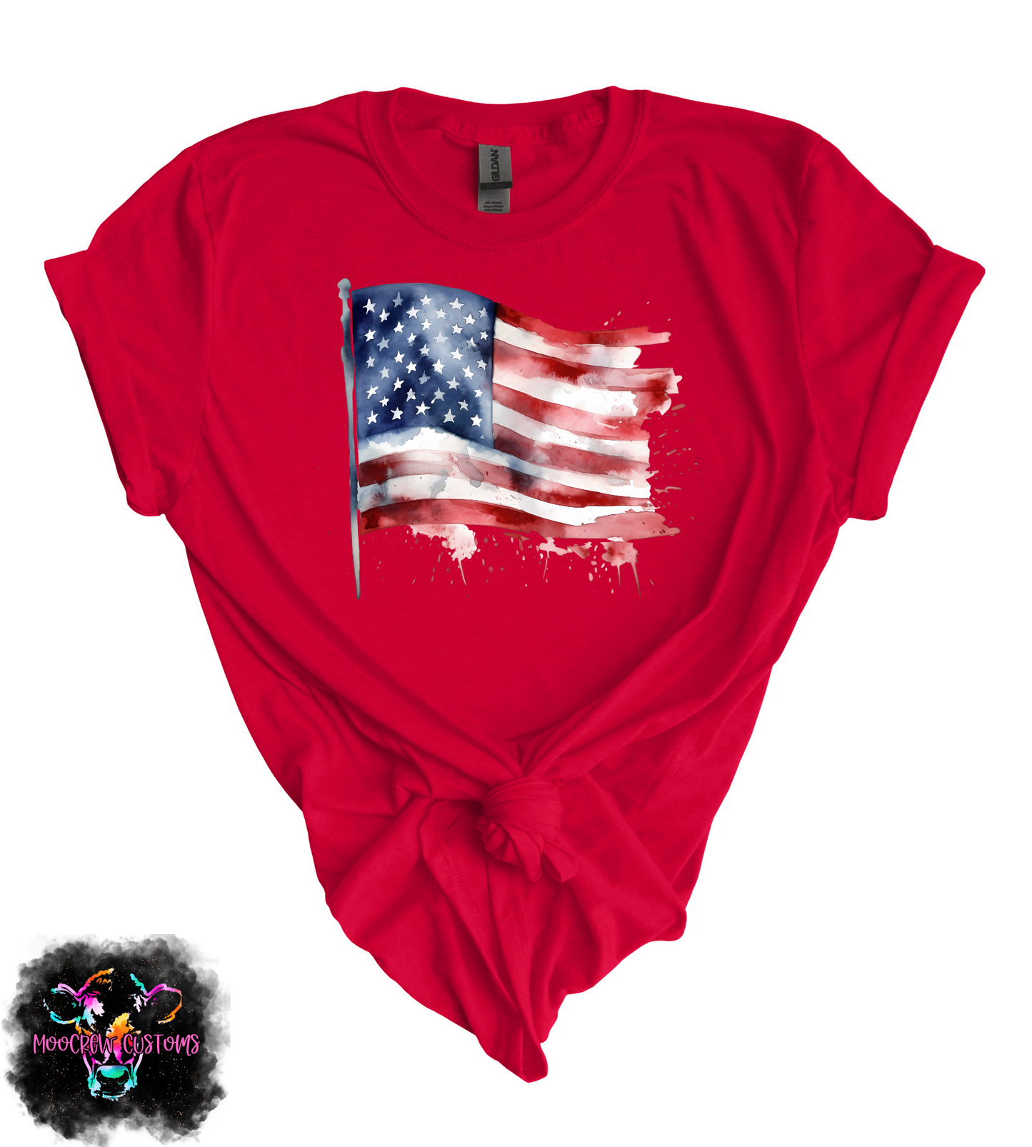 Watercolor American Flag Tshirt