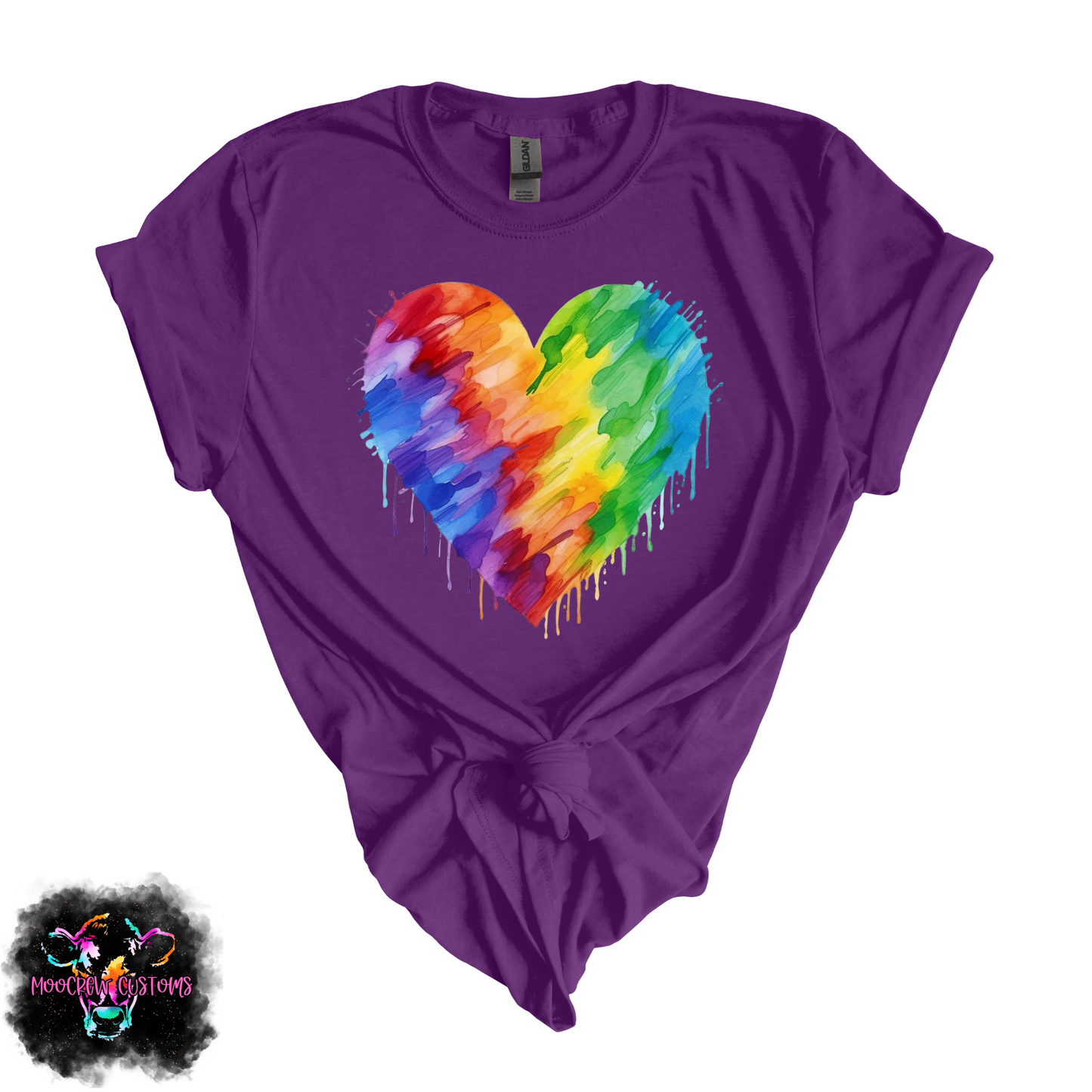 Rainbow Drip Heart Tshirt