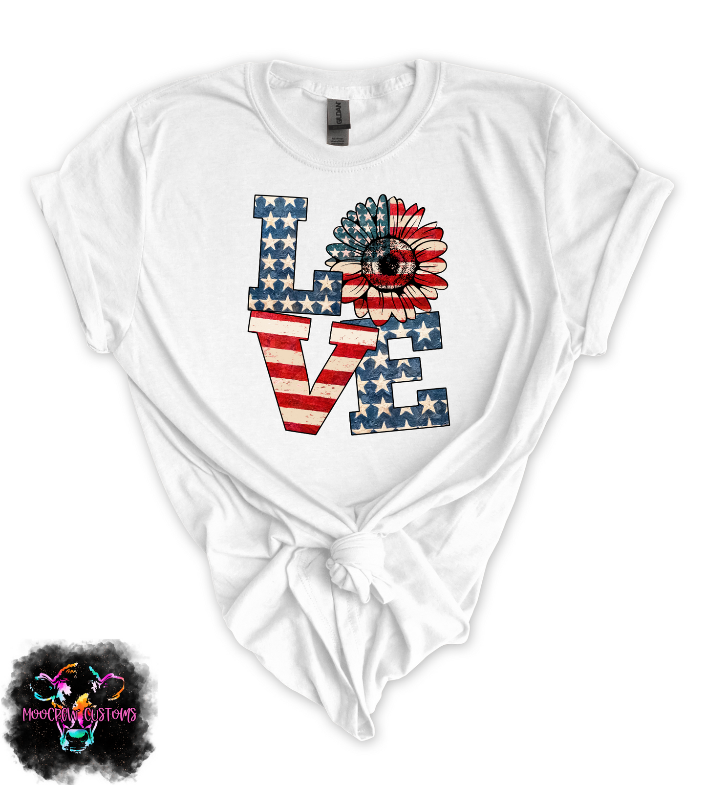 Red and White Sunflower LOVE Tshirt