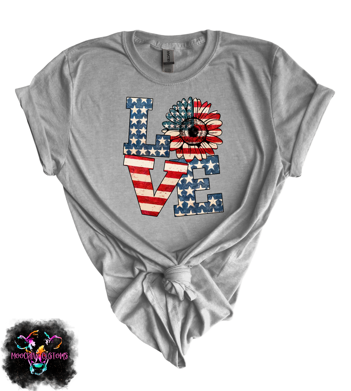 Red and White Sunflower LOVE Tshirt
