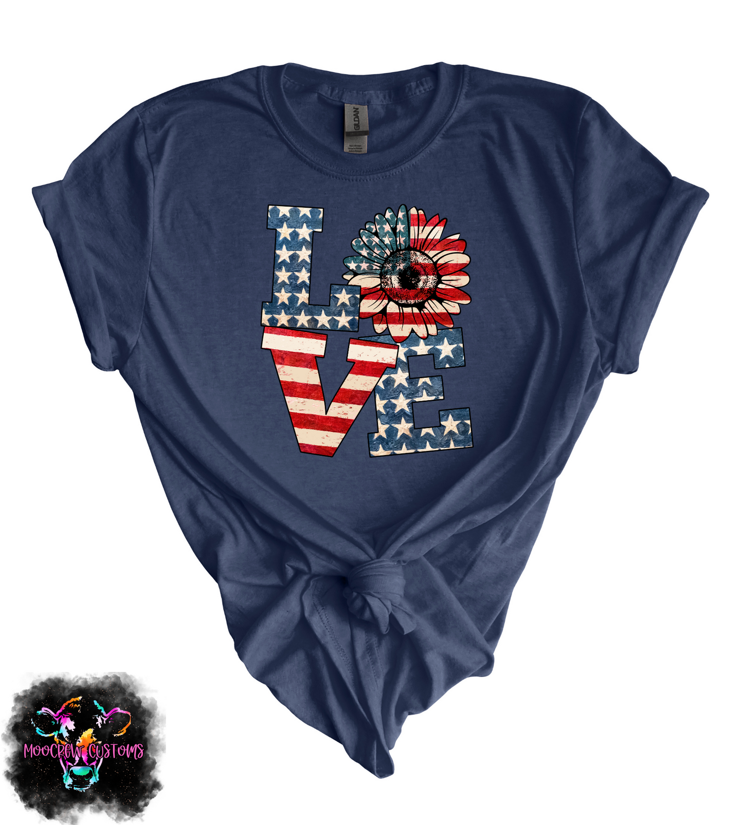 Red and White Sunflower LOVE Tshirt