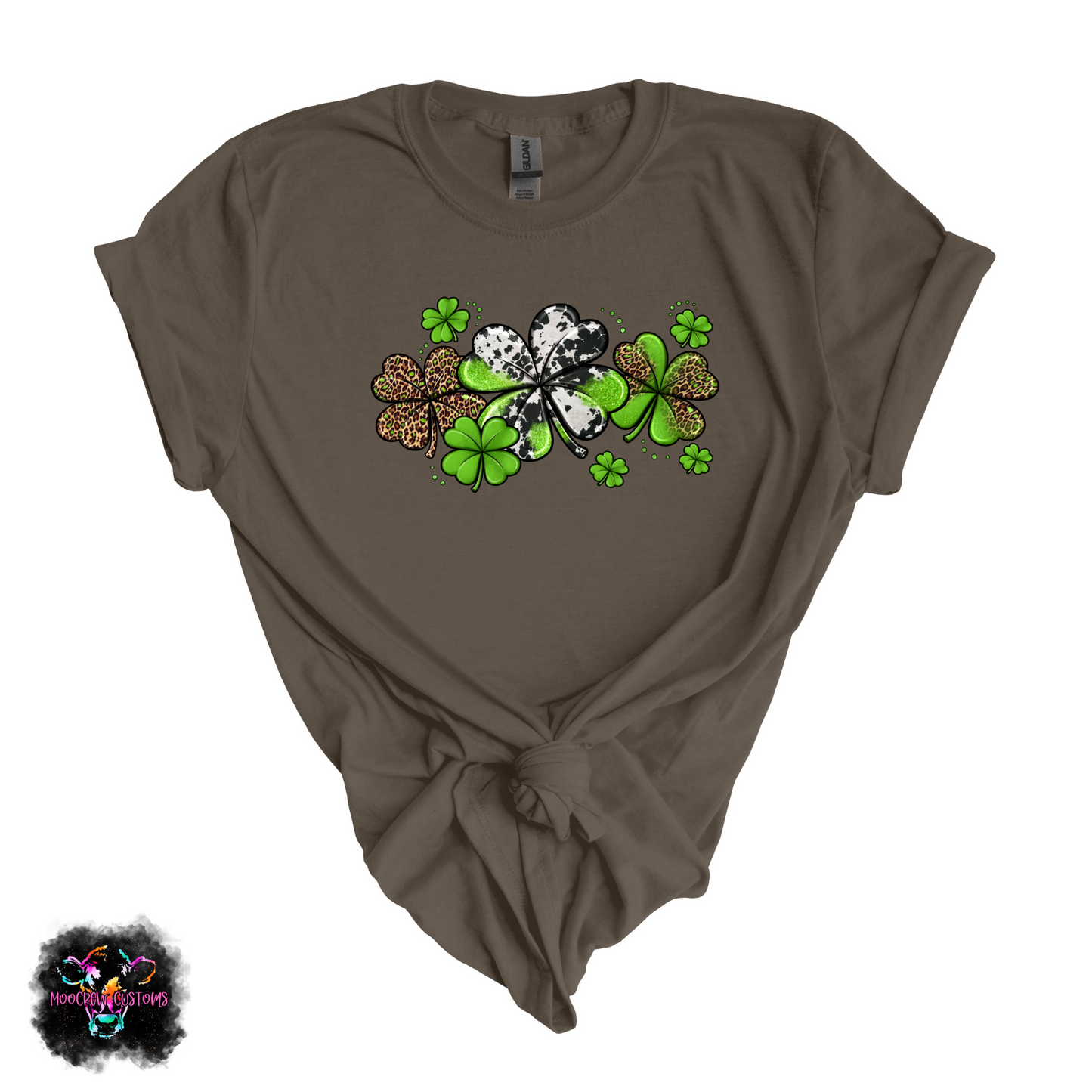 Leopard Cow Shamrocks Tshirt