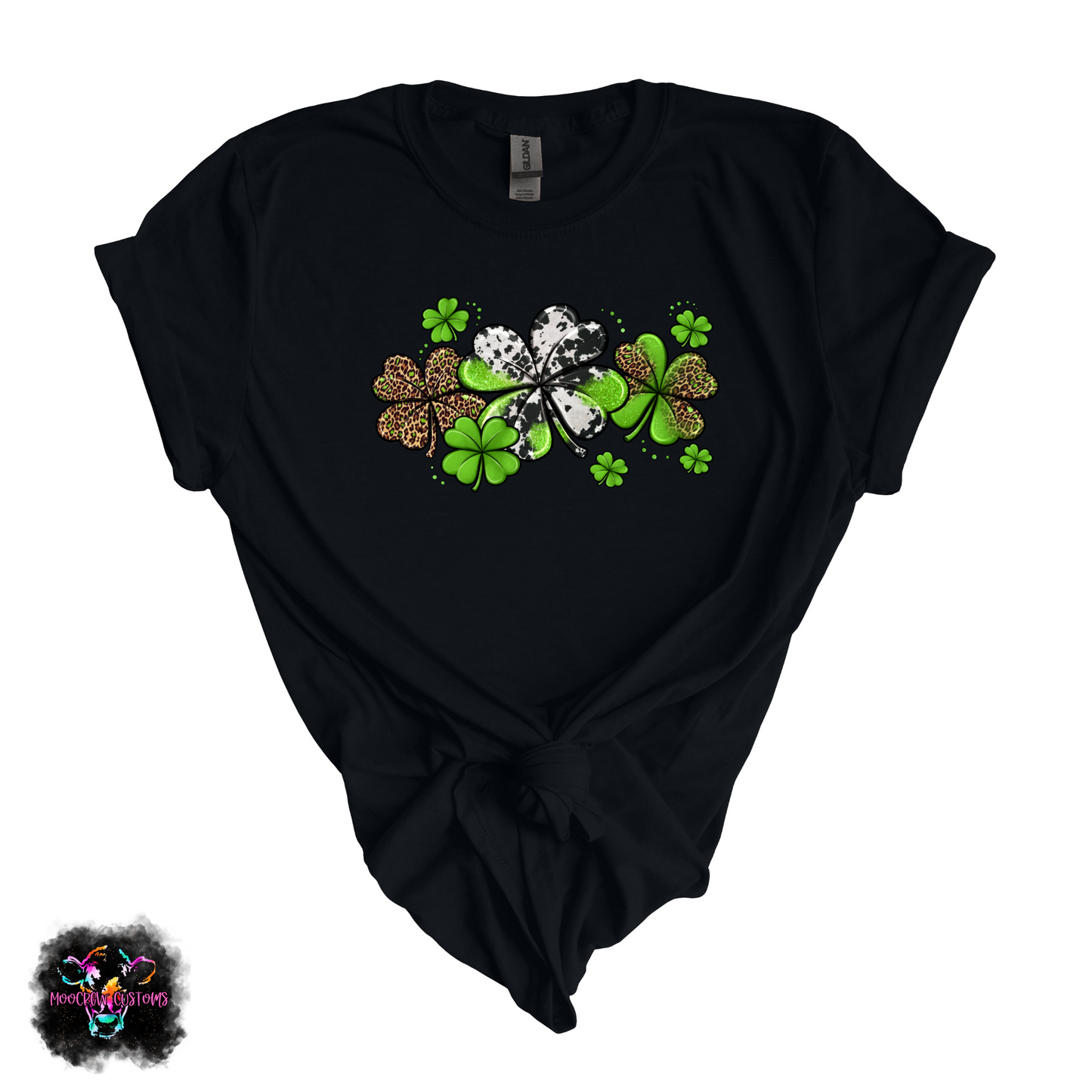 Leopard Cow Shamrocks Tshirt