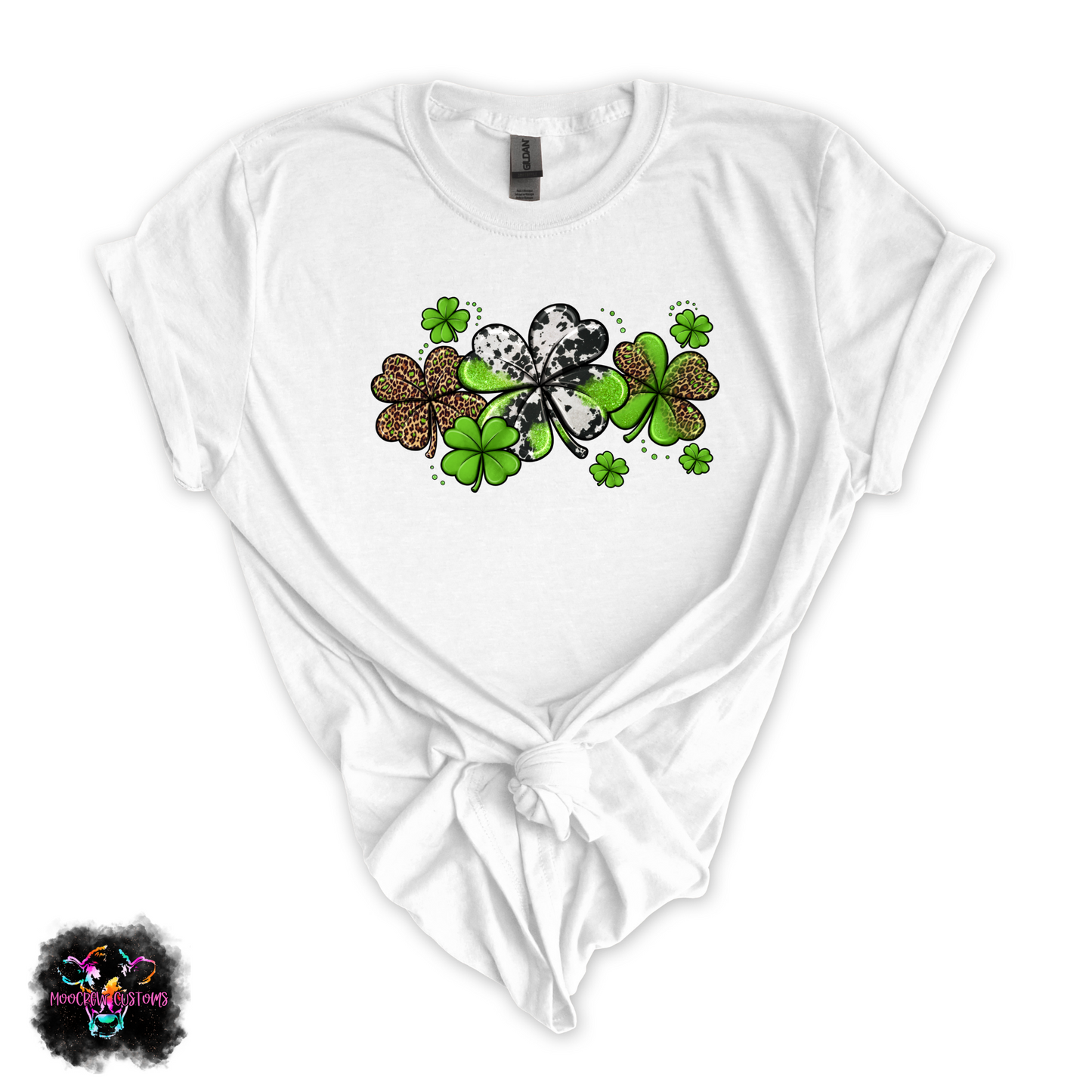 Leopard Cow Shamrocks Tshirt
