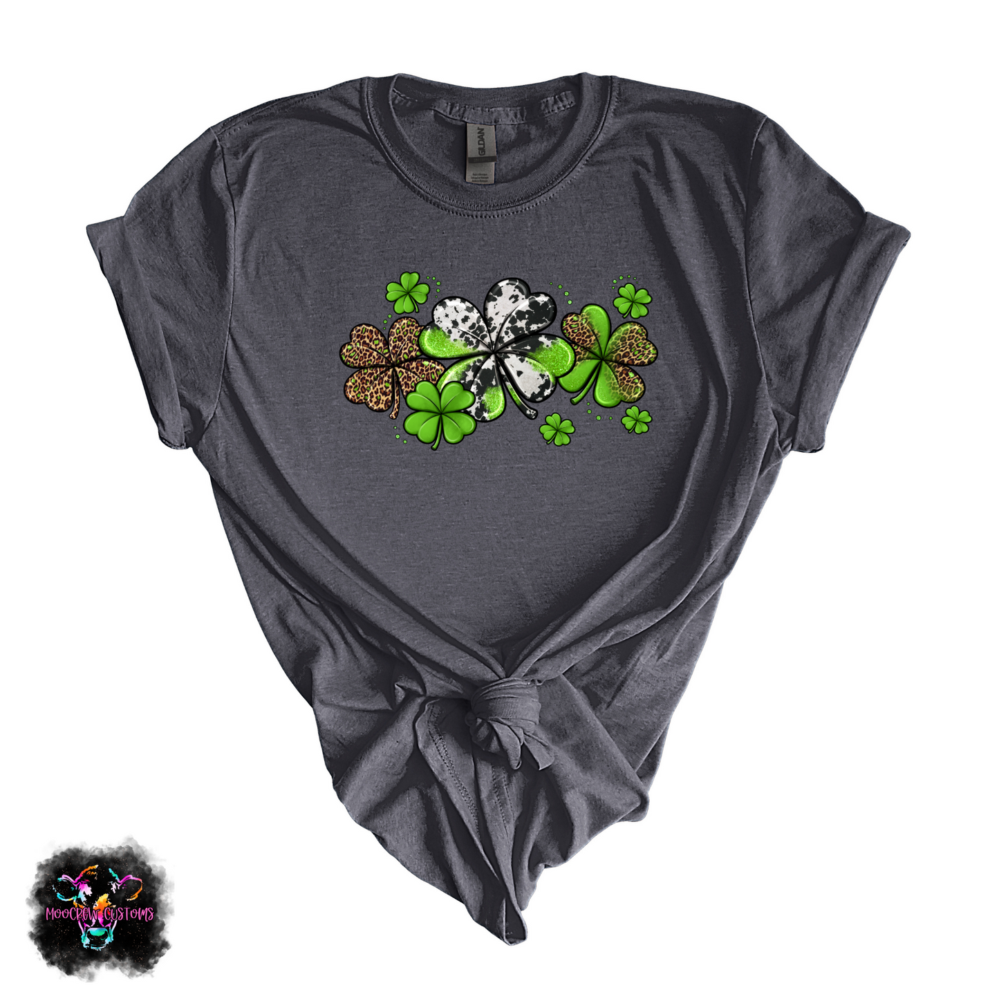 Leopard Cow Shamrocks Tshirt