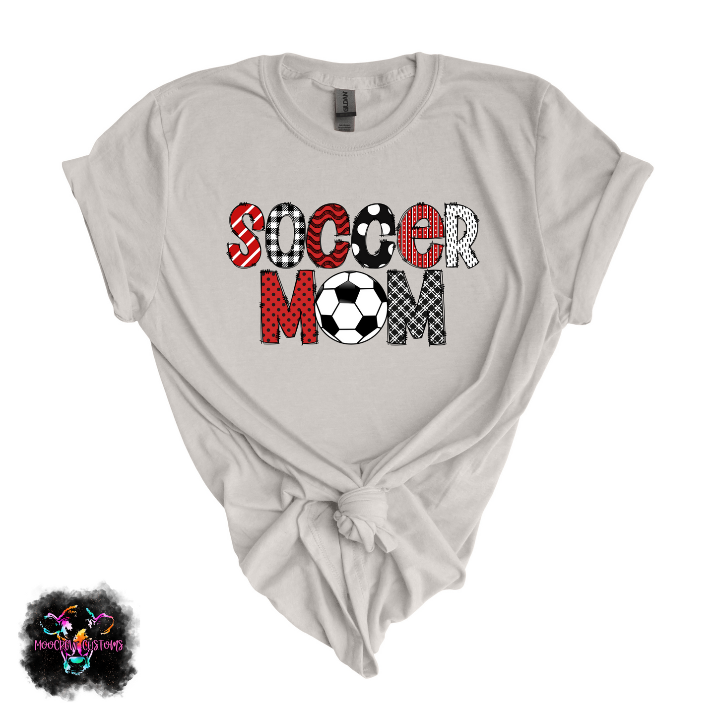 Soccer Mom Doodle Letters Tshirt