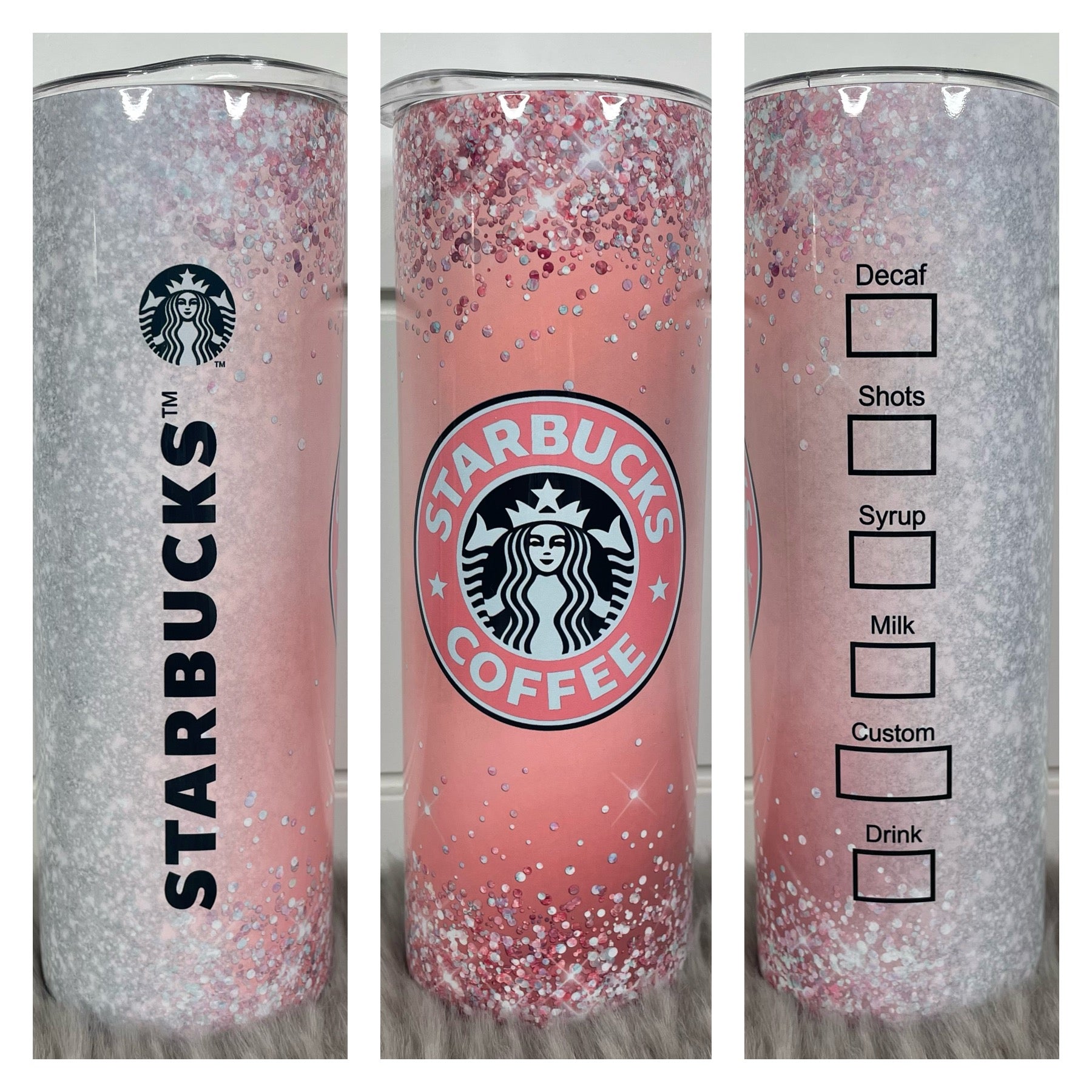 Pink Glitter Starbucks Tumbler – MooCrew Customs