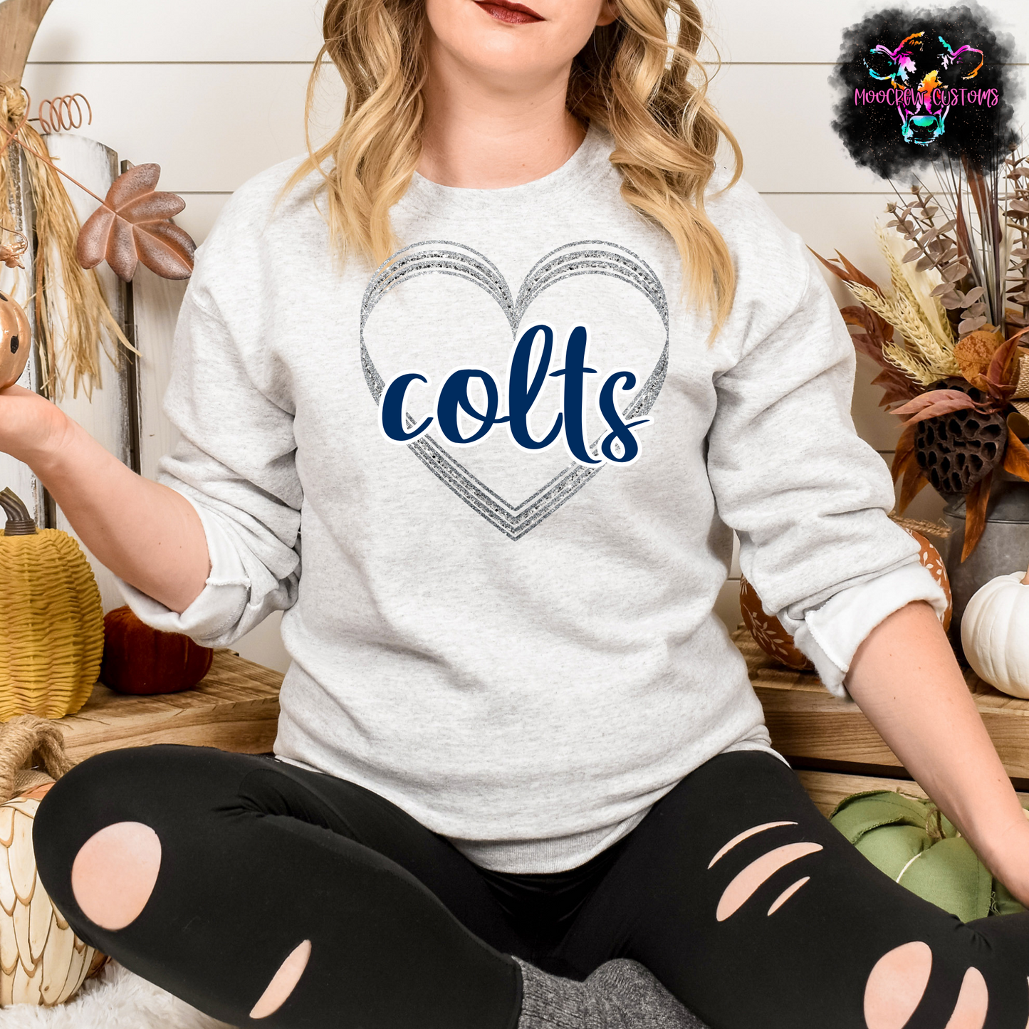 AFC Teams Glitter Heart Crewneck