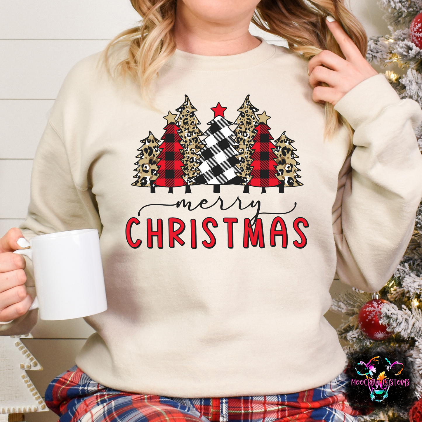 Plaid and Leopard Trees Shirt