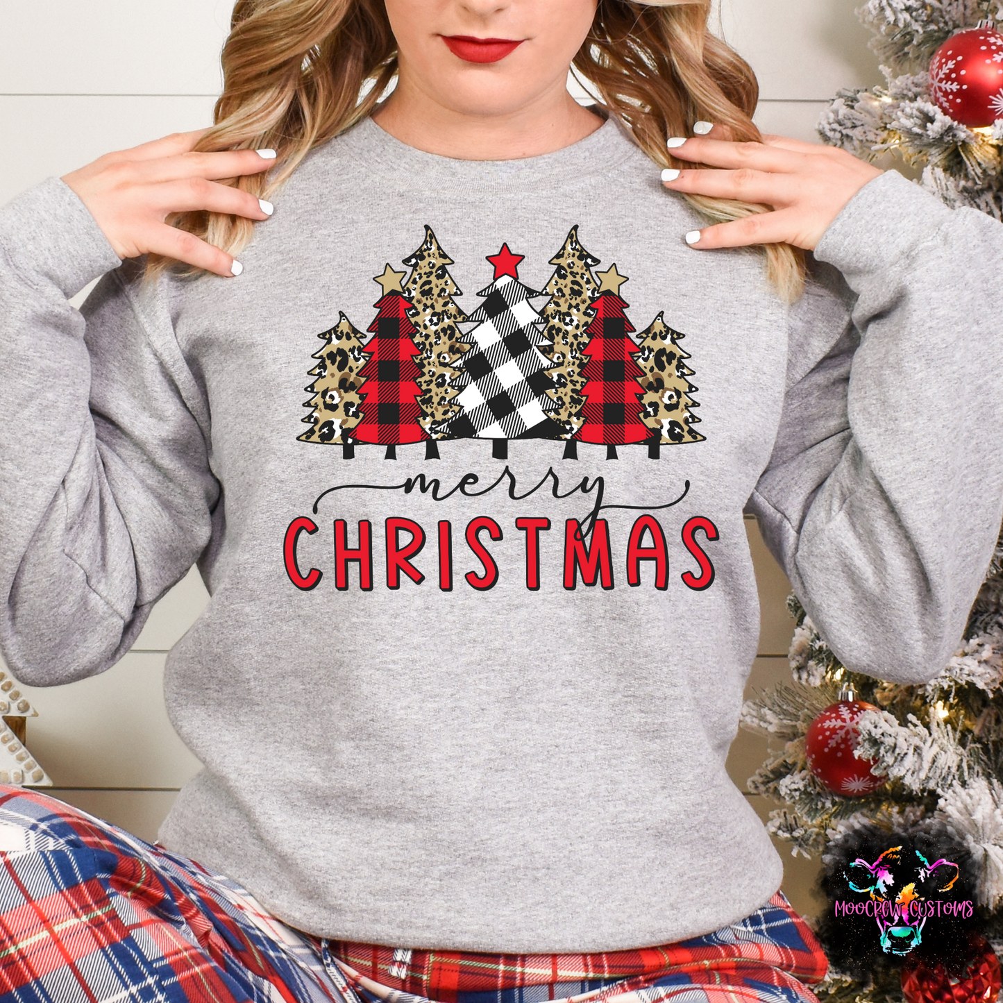 Plaid and Leopard Trees Shirt