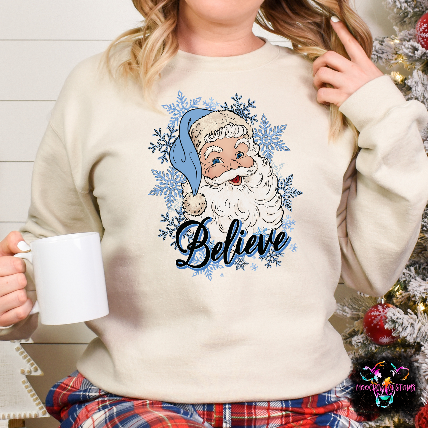 Believe Santa Blue Shirt
