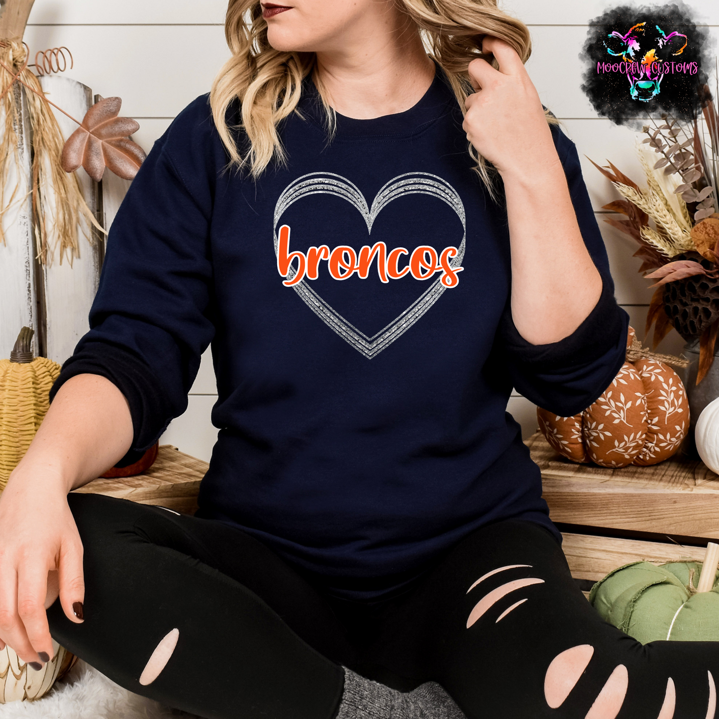 AFC Teams Glitter Heart Crewneck