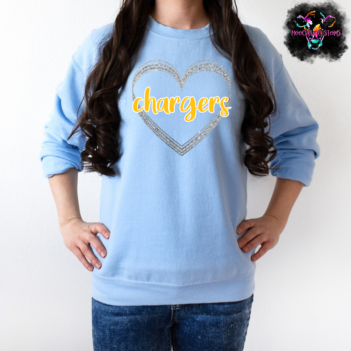 AFC Teams Glitter Heart Crewneck