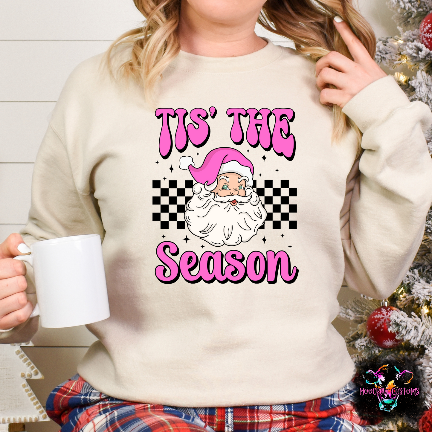 Tis The Season Pink Santa Shirt