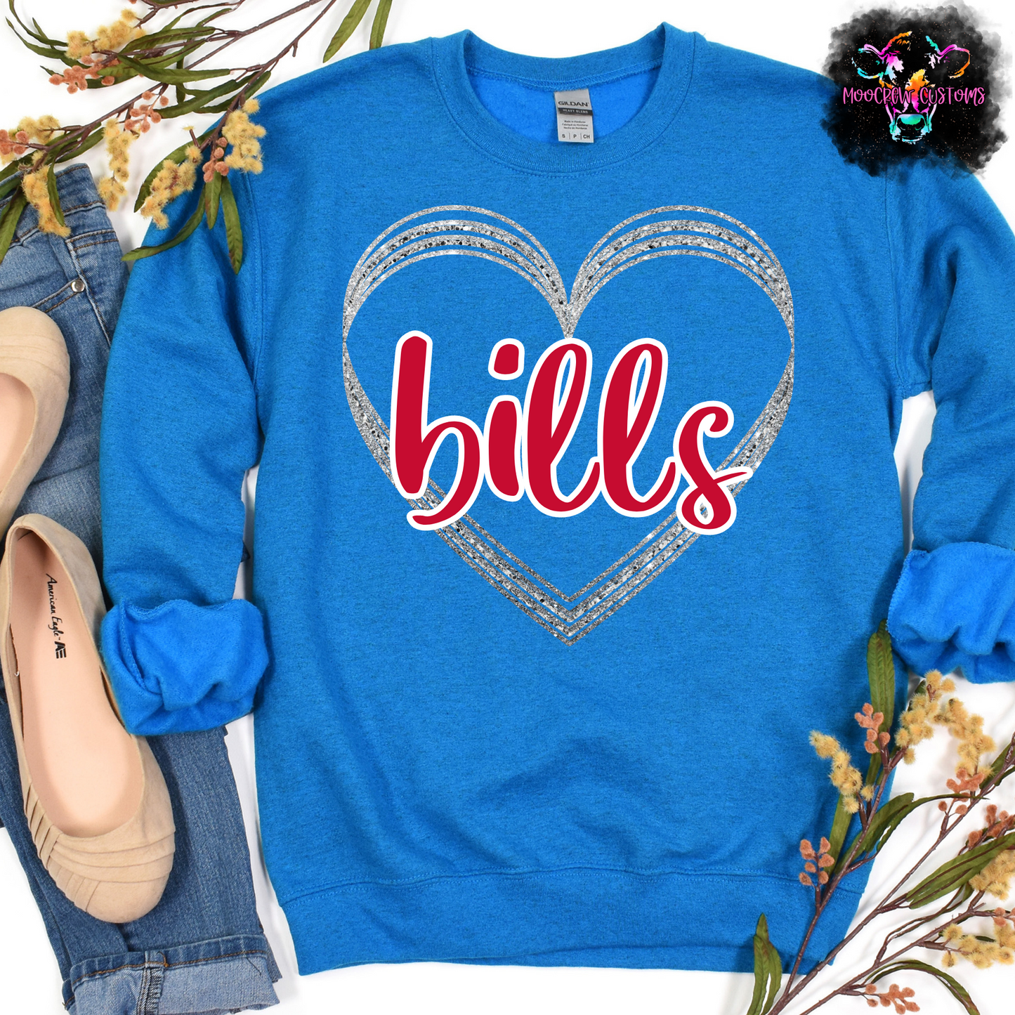 AFC Teams Glitter Heart Crewneck