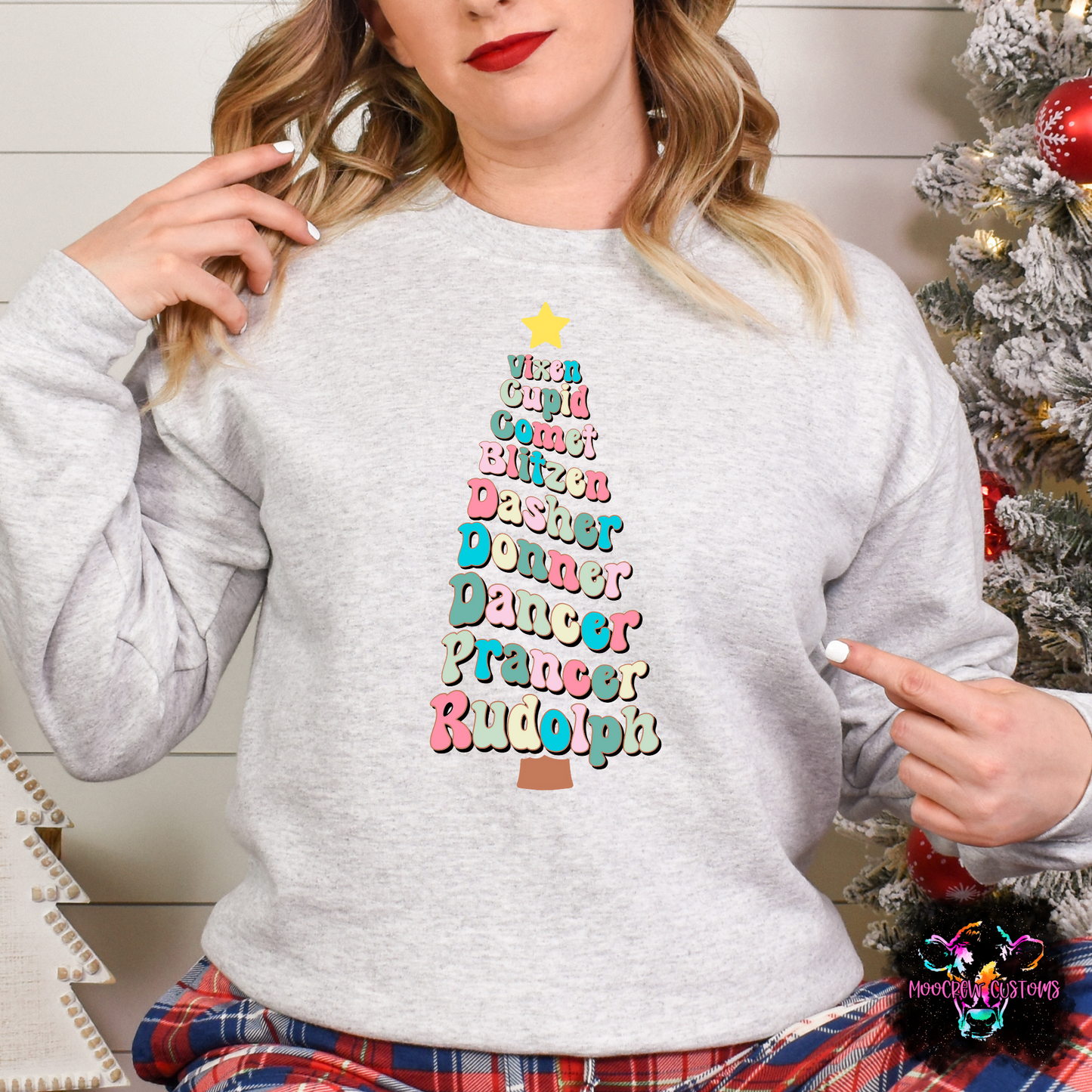 Reindeer Names Tree Shirt