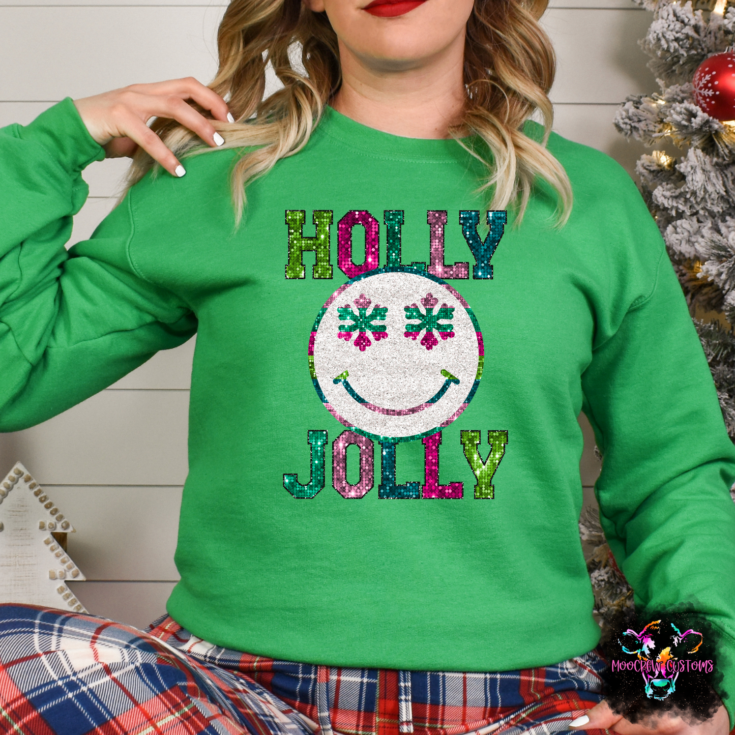 Holly Jolly Faux Sparkle Shirt