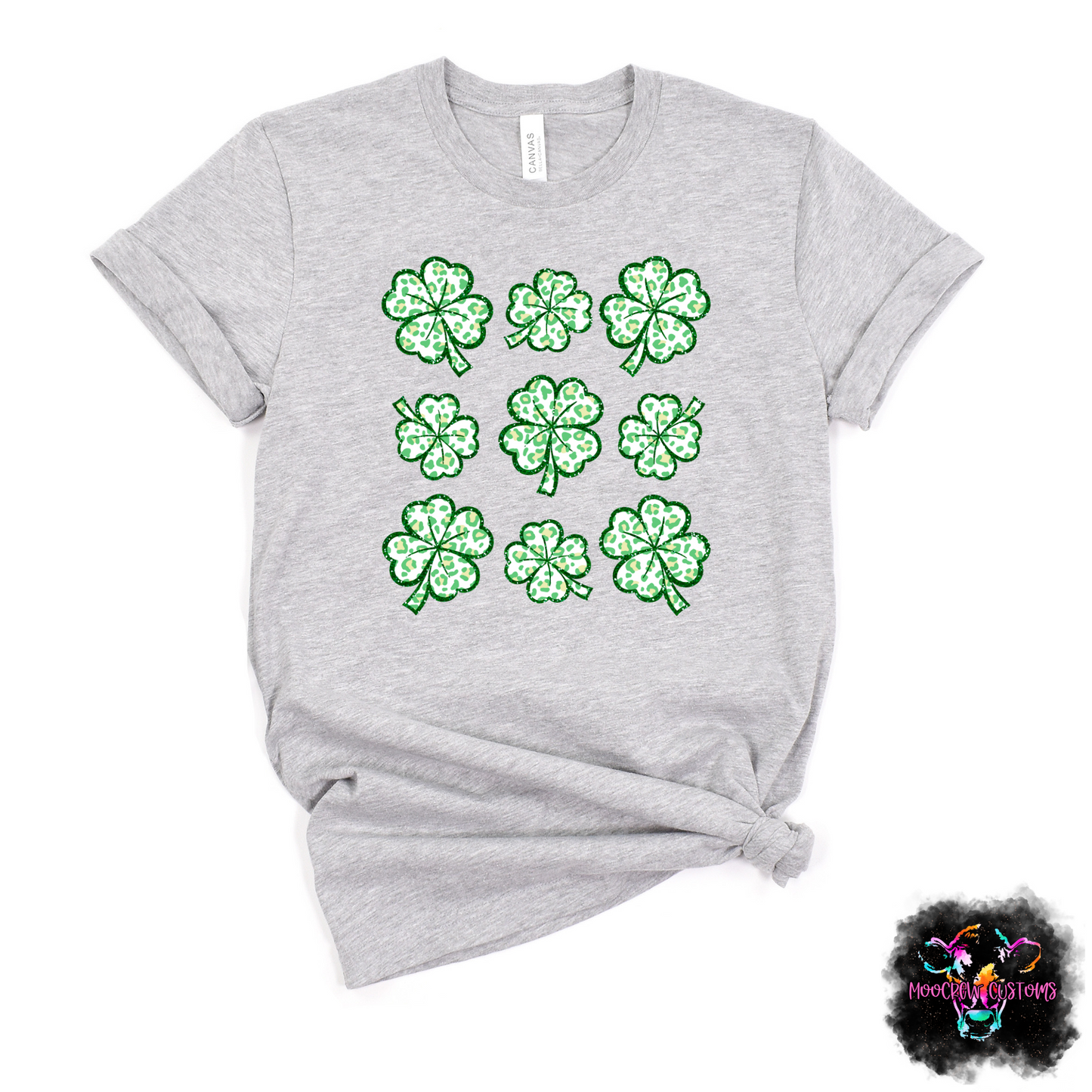 Leopard Shamrock Grid Tshirt
