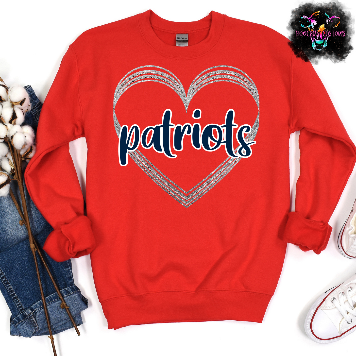 AFC Teams Glitter Heart Crewneck