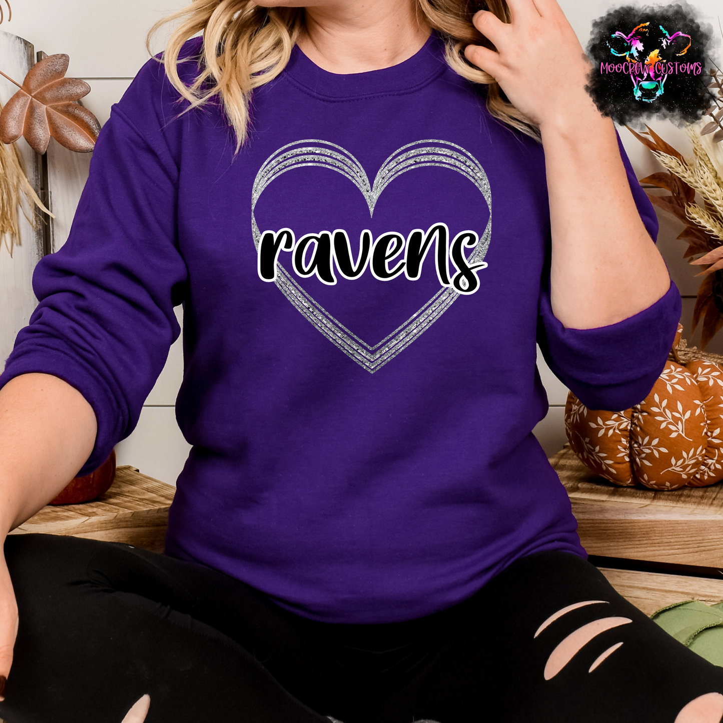 AFC Teams Glitter Heart Crewneck