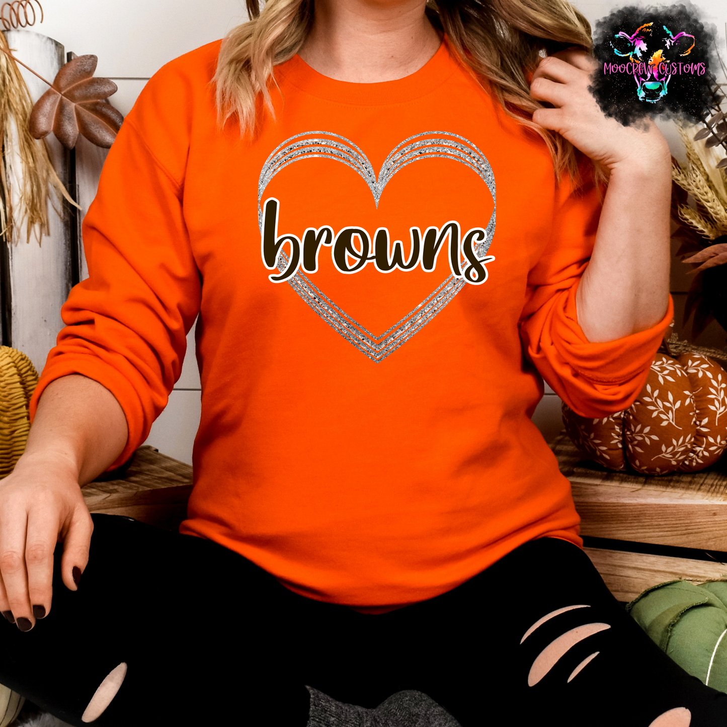 AFC Teams Glitter Heart Crewneck