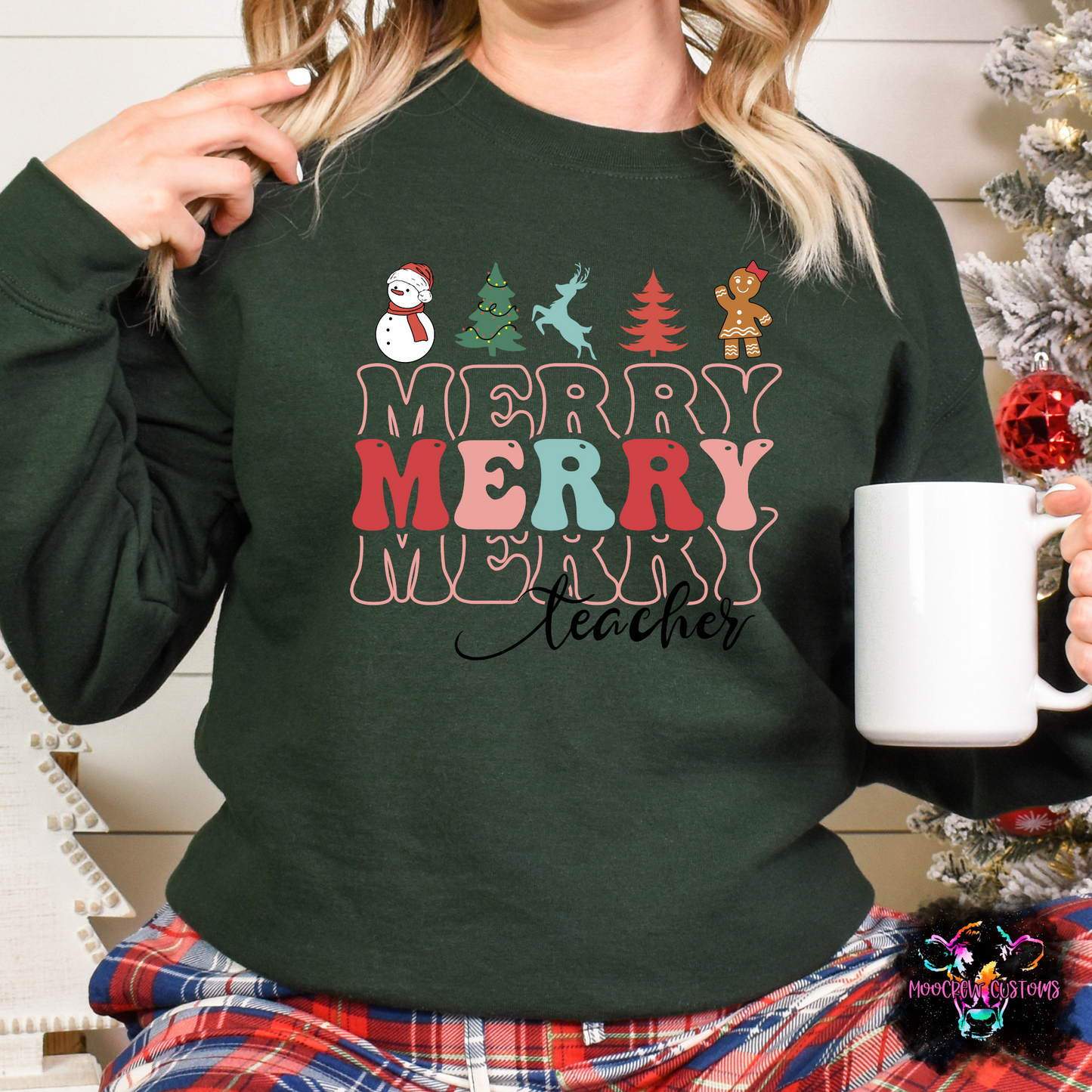 Merry Teacher Stacked Shirt