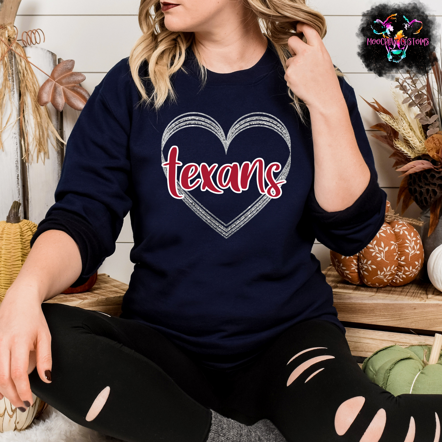 AFC Teams Glitter Heart Crewneck