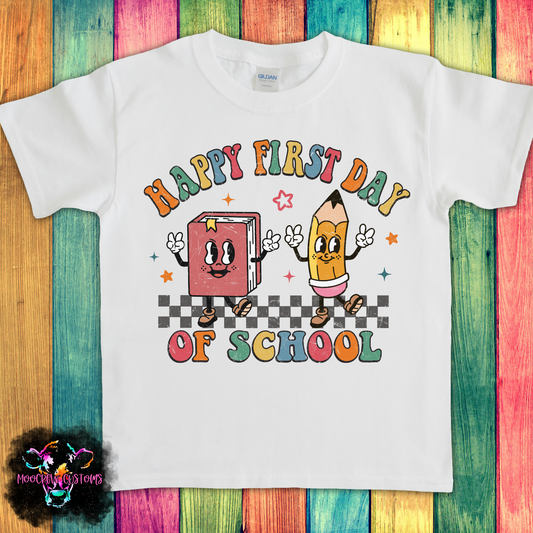 Happy First Day of School Retro Youth Tshirt
