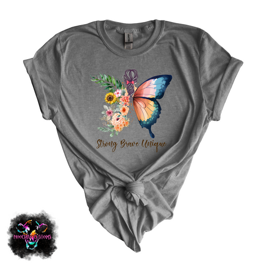 Floral Butterfly Womens Tshirt