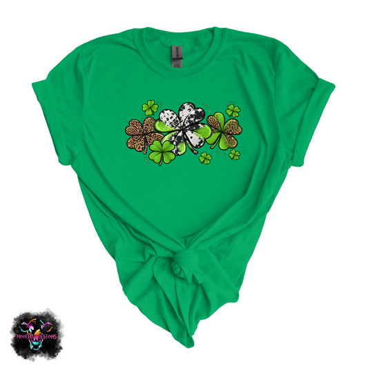 Leopard Cow Shamrocks Tshirt