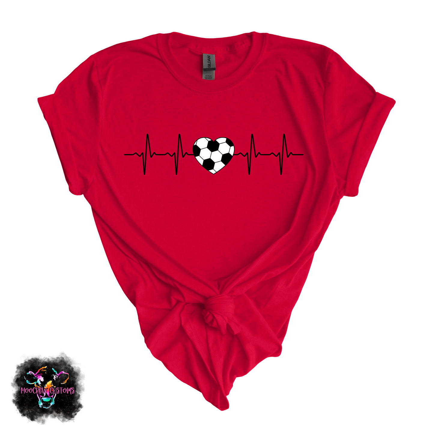 Soccer Heart Heartbeat Tshirt