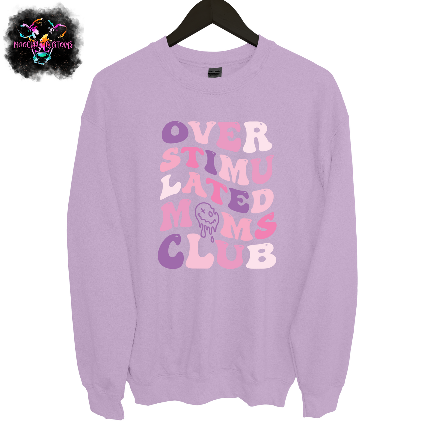 Overstimulated Moms Club Colorful Crewneck